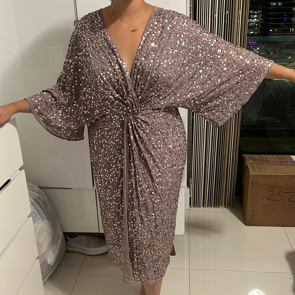Lavender sequined dress
